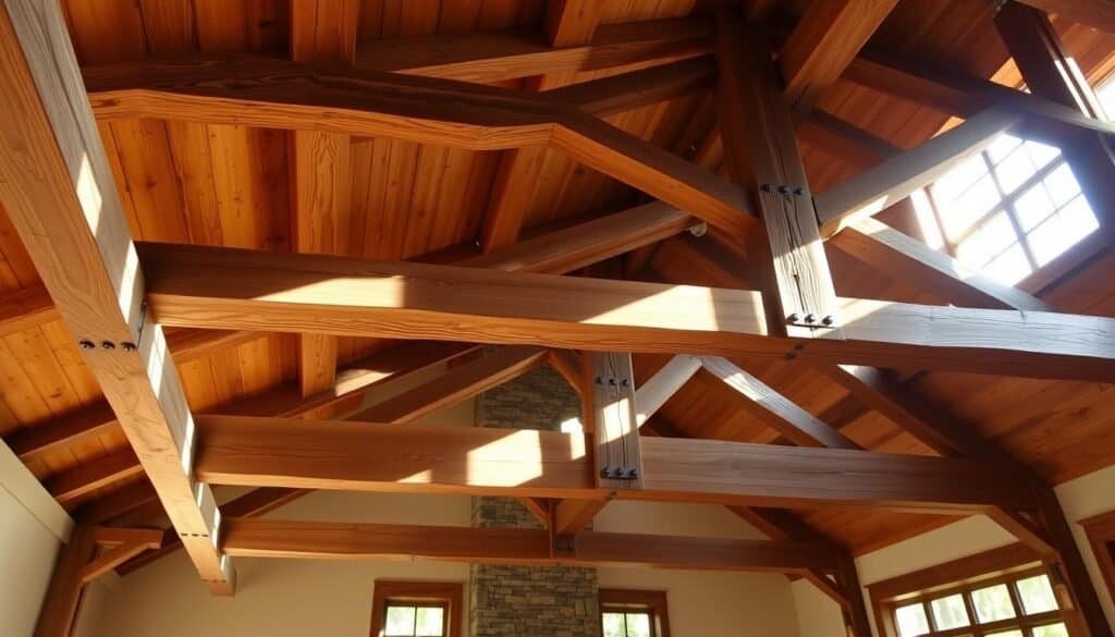 wooden ceiling beams