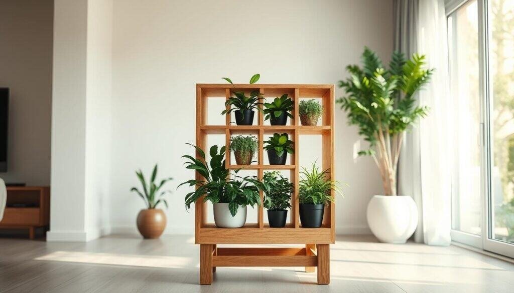 wooden cube plant display wooden cube plant display