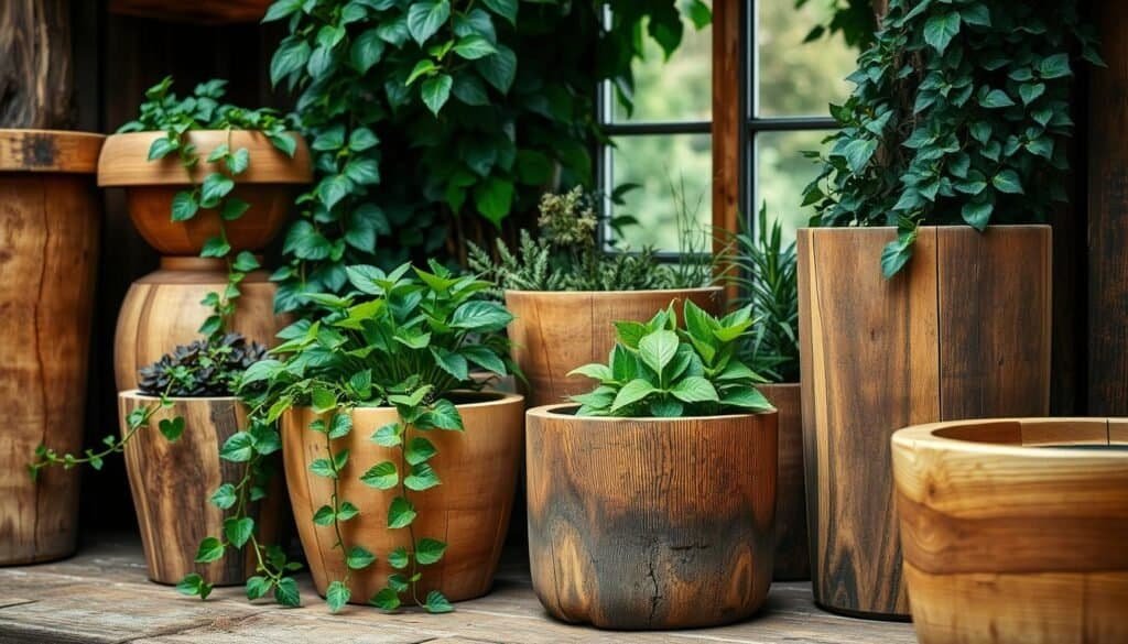 wooden planters