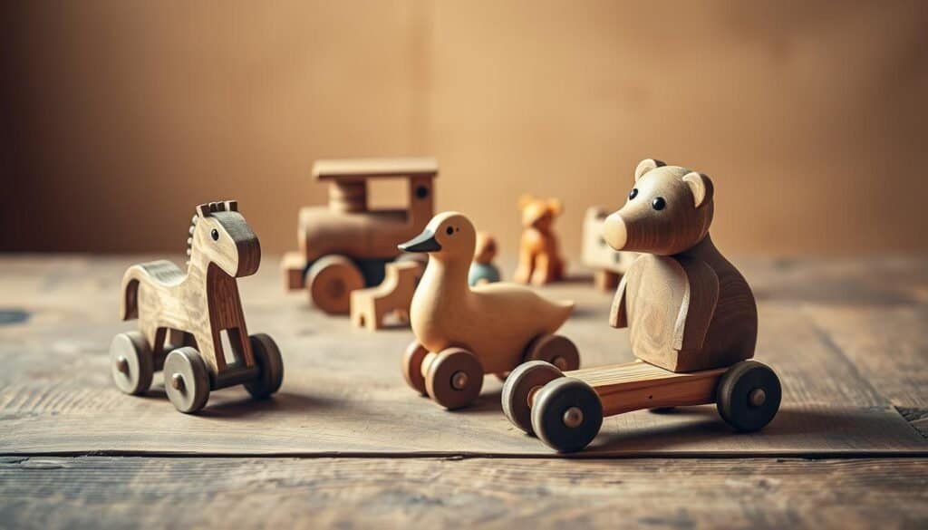 wooden pull-along animals wooden pull-along animals