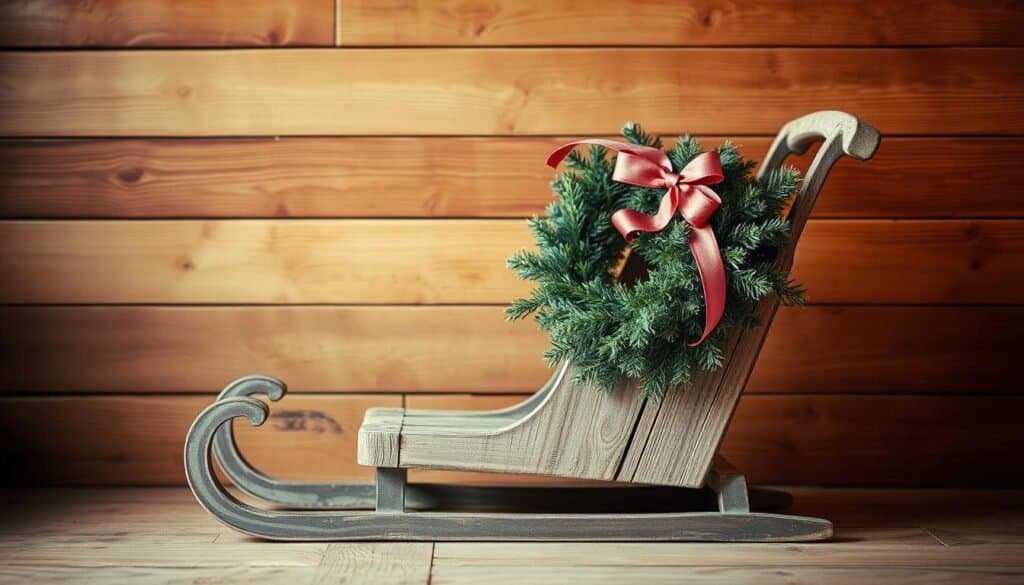wooden sled door decoration wooden sled door decoration