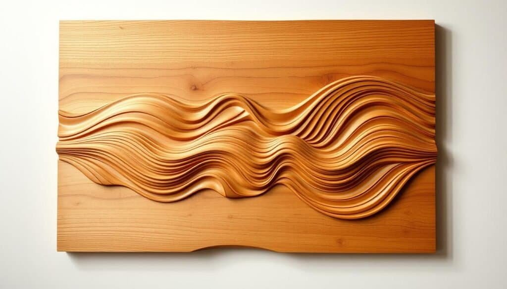 wooden sound wave art