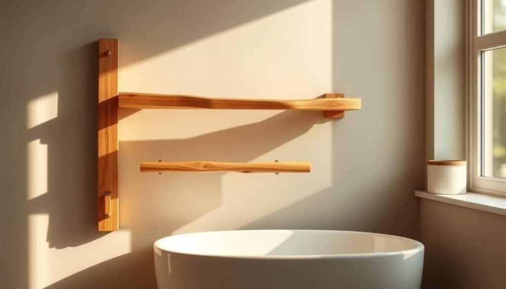 DIY natural wood towel rack DIY natural wood towel rack