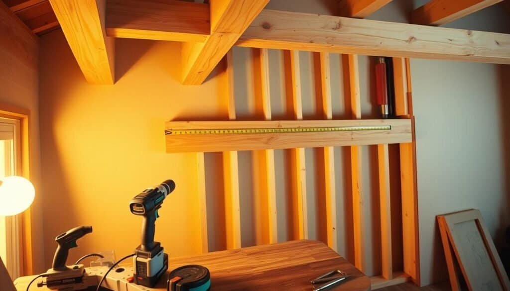 DIY wood beam installation DIY wood beam installation
