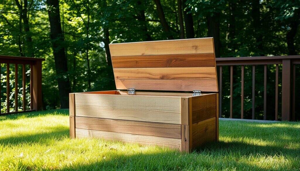 DIY wooden deck box DIY wooden deck box