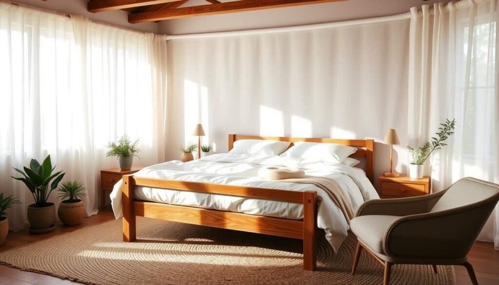 bedroom sanctuaries with wooden frames and linen bedding bedroom sanctuaries with wooden frames and linen bedding