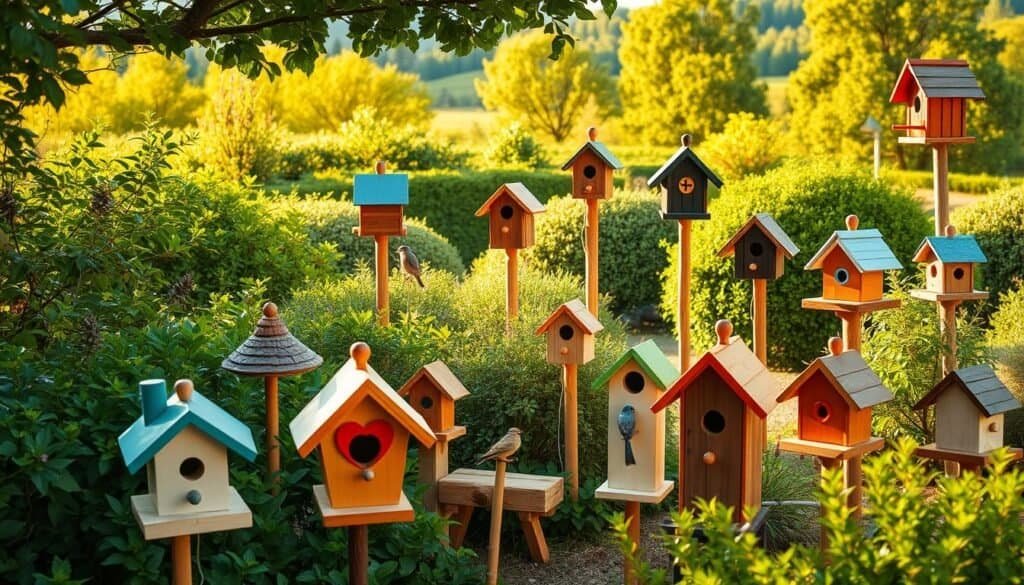 bird feeders and birdhouses