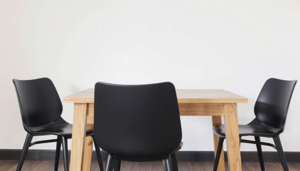 black chairs with light wood table black chairs with light wood table