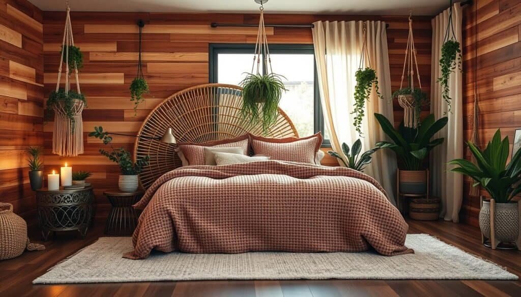 boho chic bedroom with wood elements boho chic bedroom with wood elements