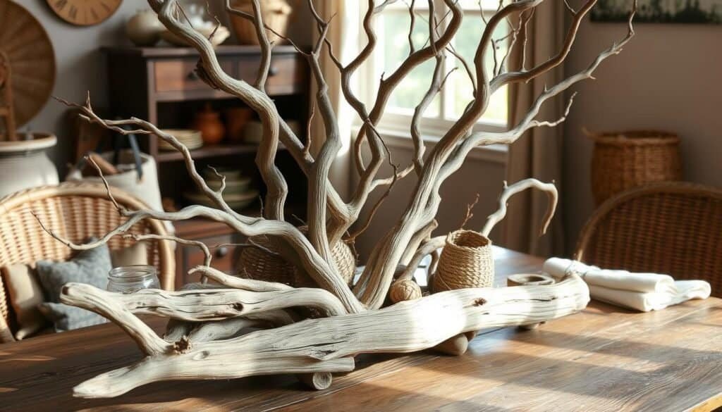 branch and driftwood decor
