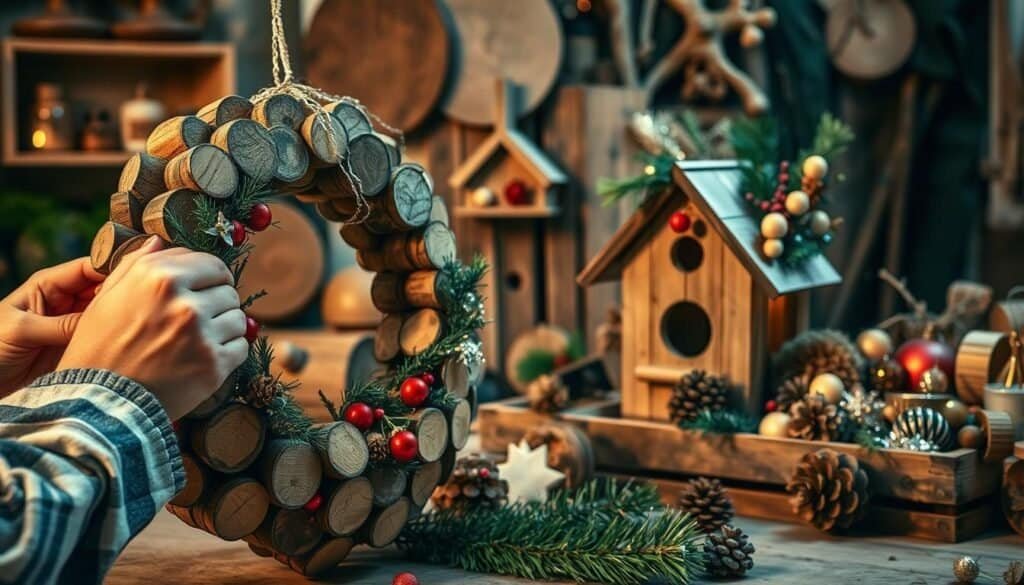 combining wood with other materials for festive crafts combining wood with other materials for festive crafts