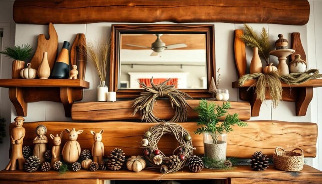 displaying seasonal wood decor displaying seasonal wood decor