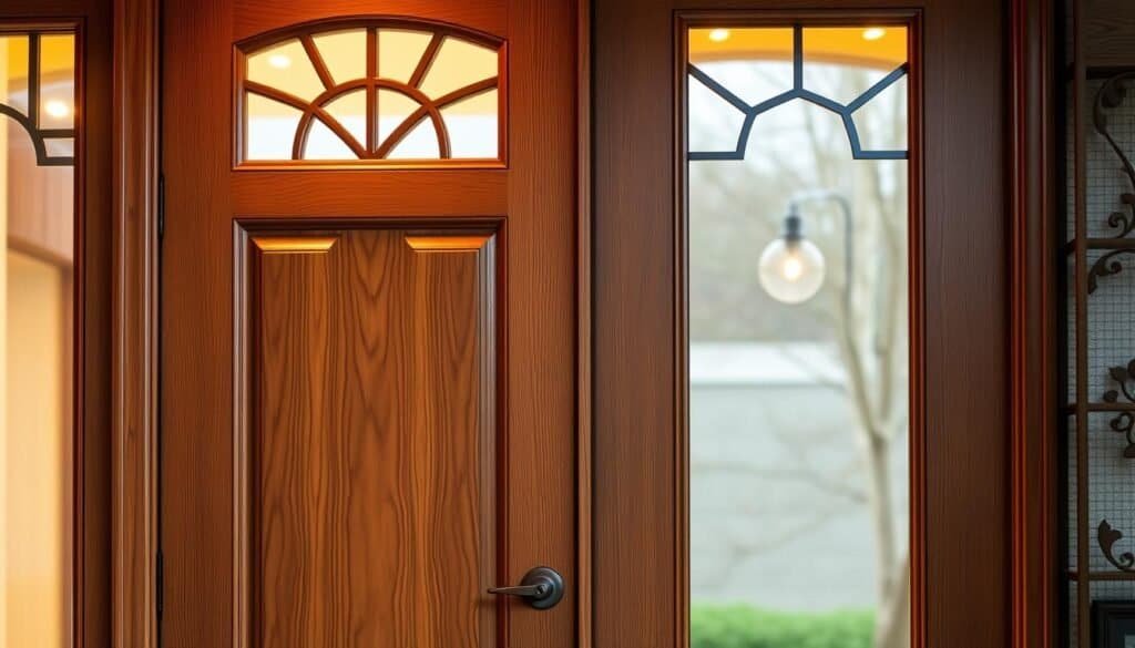 enhancing wood door with sidelights and transoms enhancing wood door with sidelights and transoms