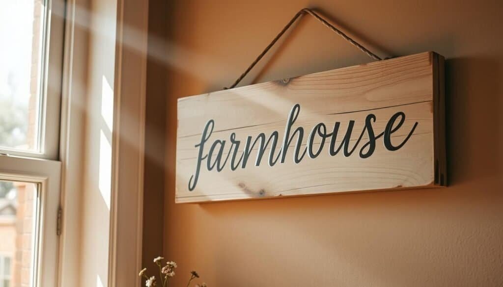 farmhouse-style wooden signs