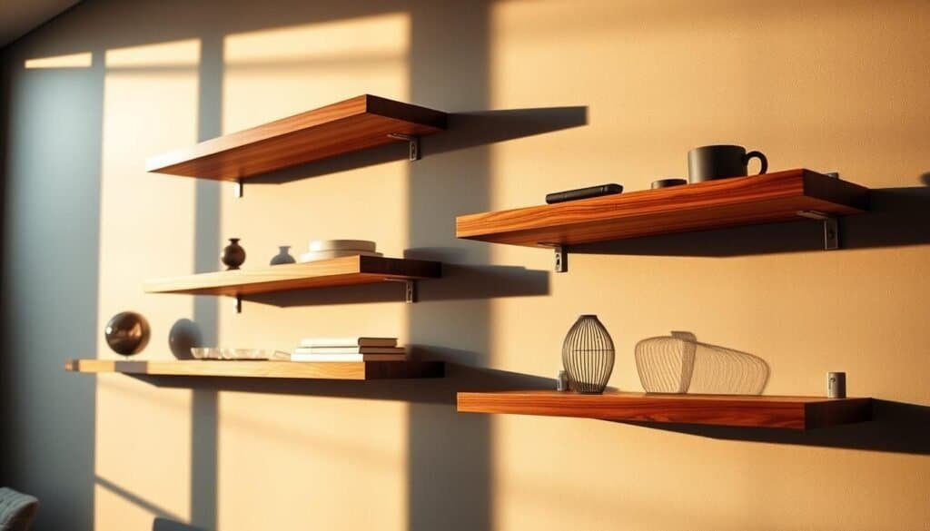 floating shelves with hidden brackets