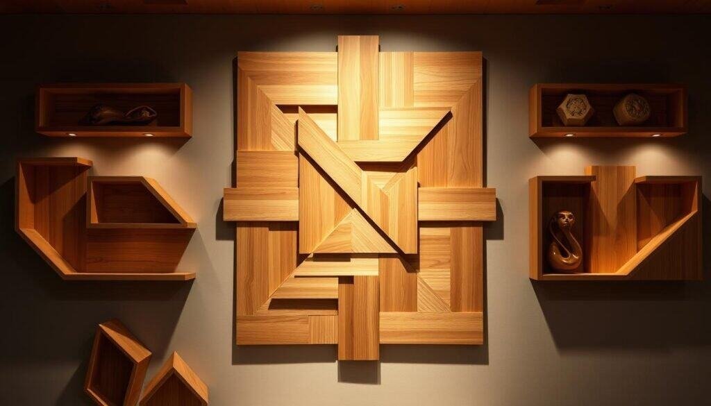 geometric wood wall art