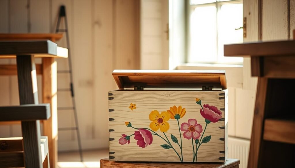 hand painted wooden box hand painted wooden box