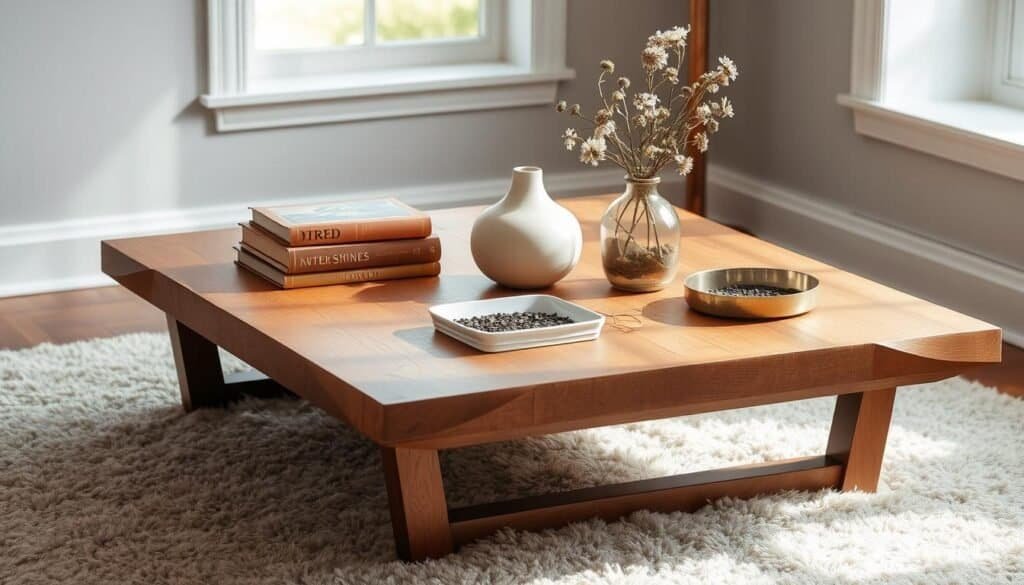 handcrafted coffee table styling