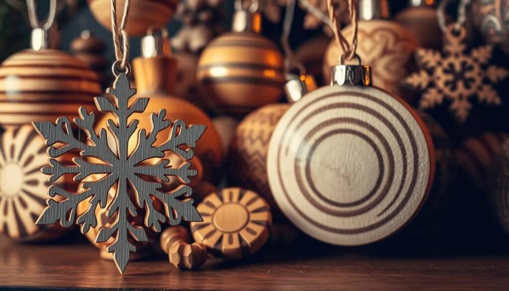 handcrafted wooden ornaments
