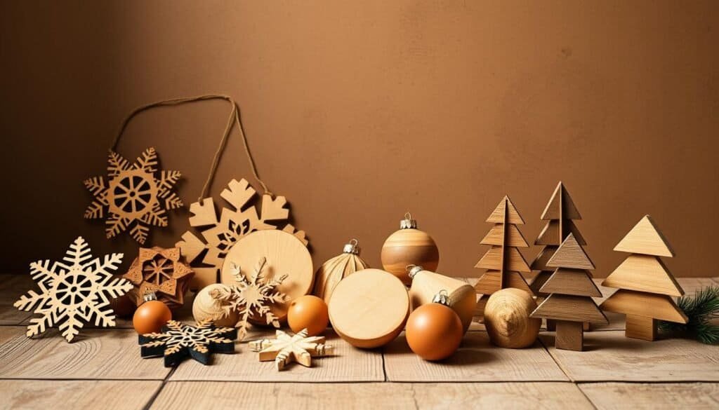 handcrafted wooden ornaments