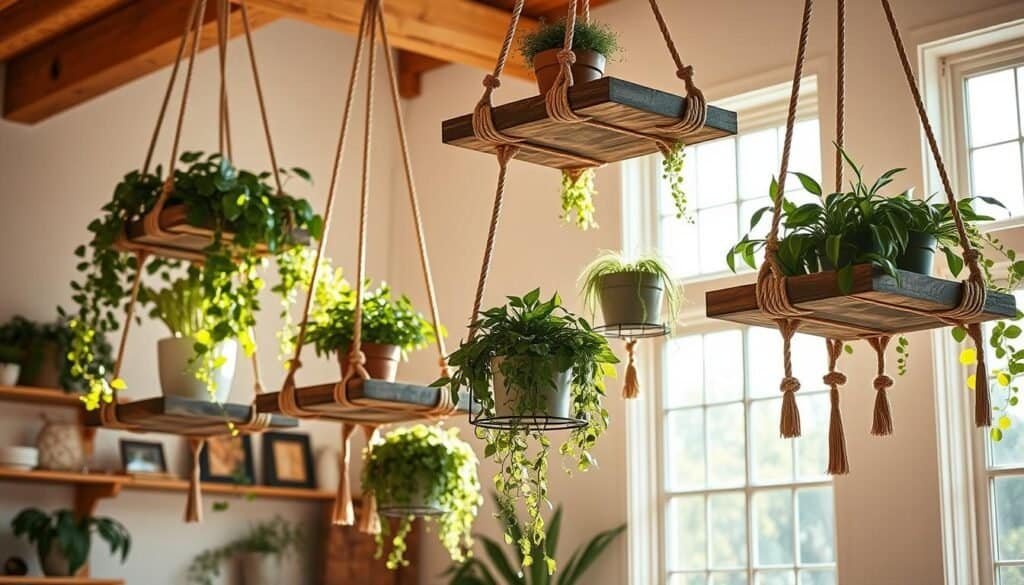 hanging wooden plant shelves hanging wooden plant shelves