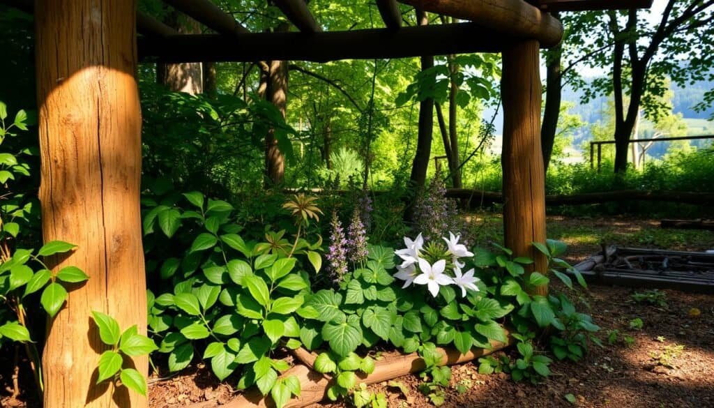 harmonious wood and plant combinations