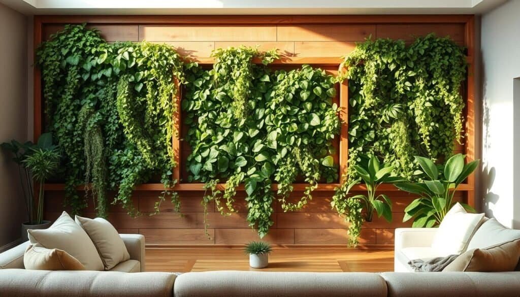 living room plant wall