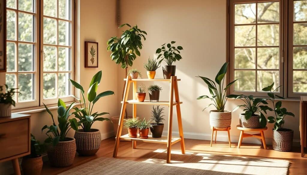 mid-century modern plant stand