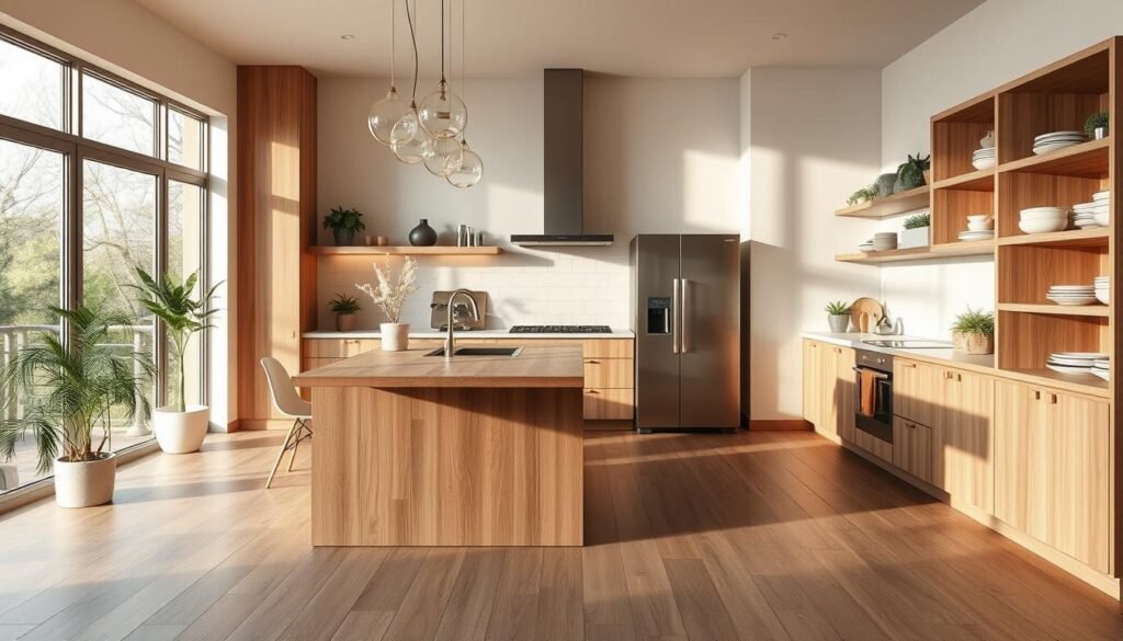 modern kitchen design with wood accents modern kitchen design with wood accents