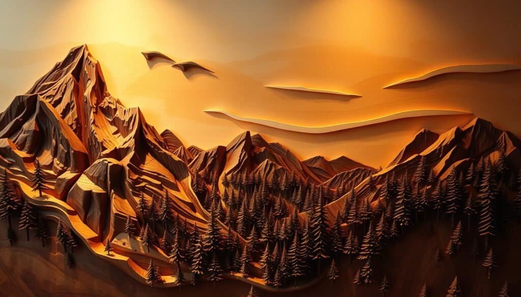 mountain wood art