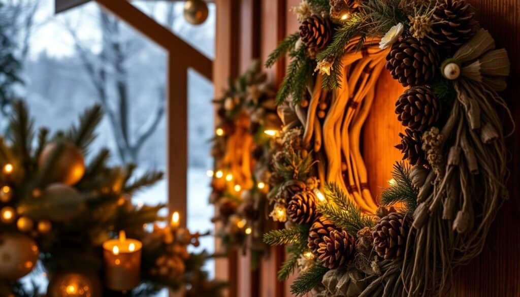 natural wood holiday wreaths