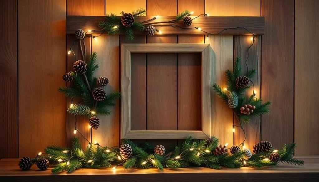 reclaimed wood Christmas card display