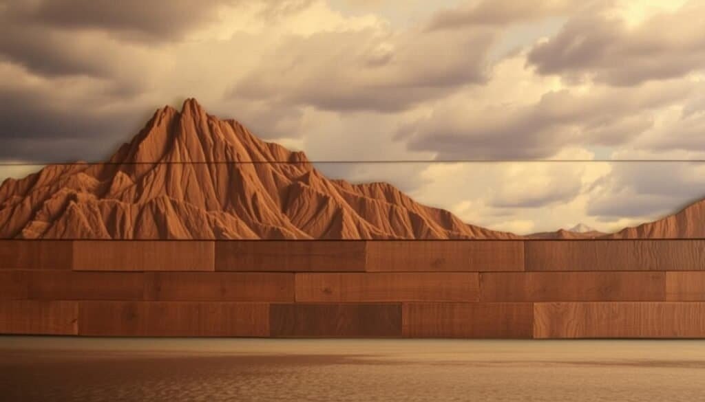 reclaimed wood mountain landscape art