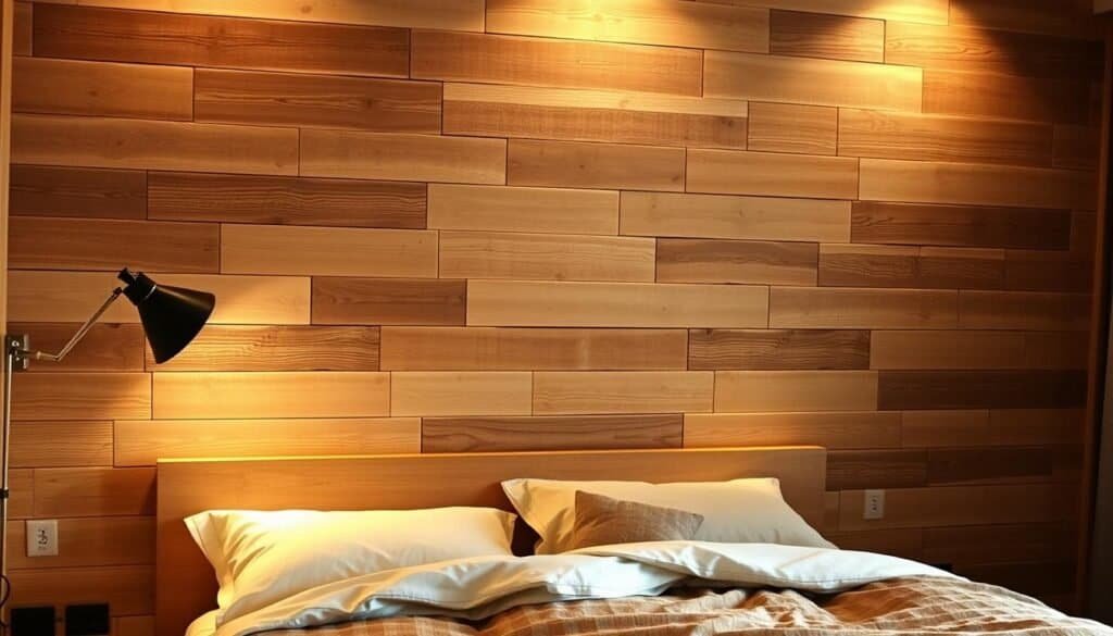 reclaimed wood wall treatment