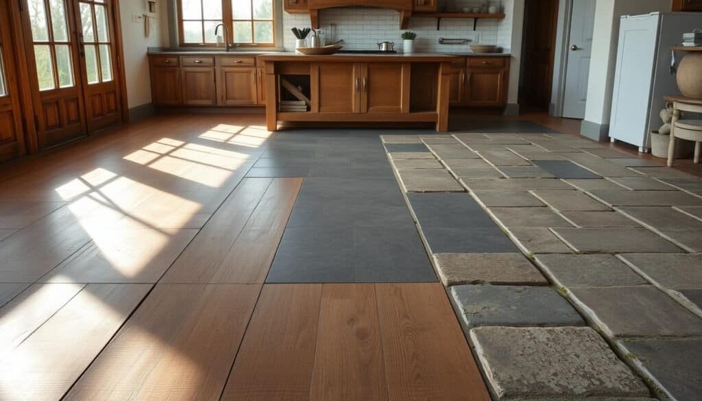 rustic farmhouse kitchen flooring options