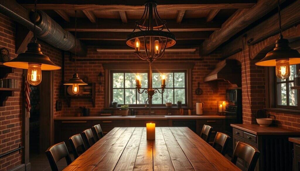 rustic kitchen lighting