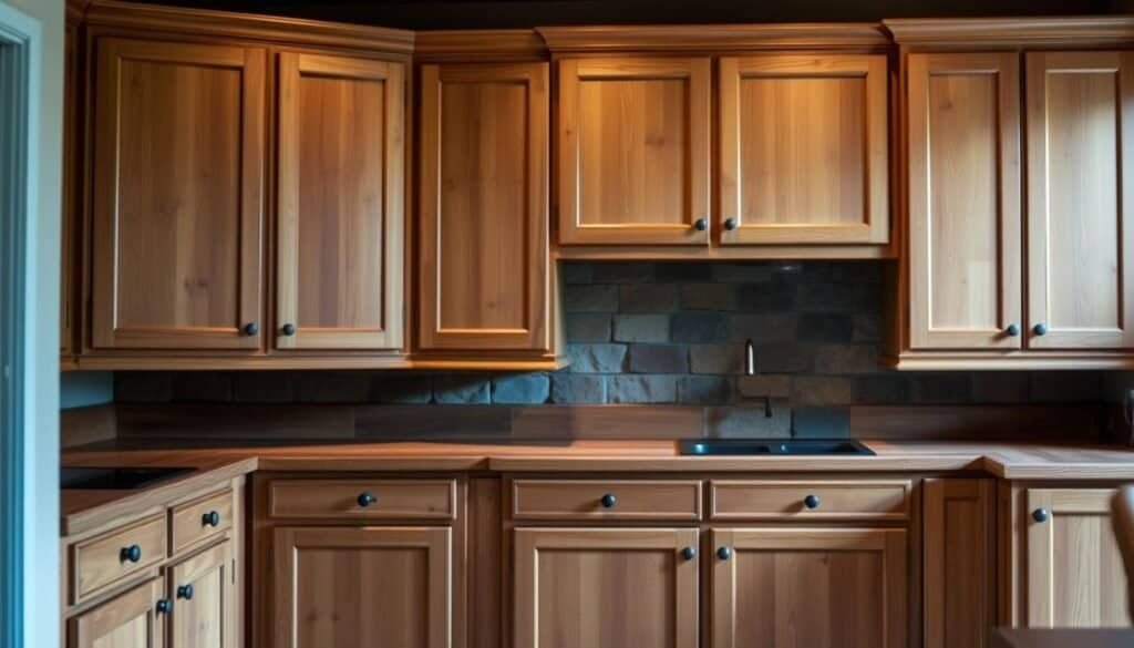 rustic wood cabinetry