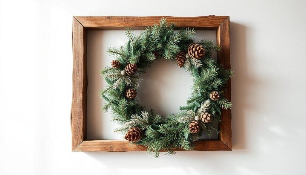 rustic wood frame winter wreath rustic wood frame winter wreath