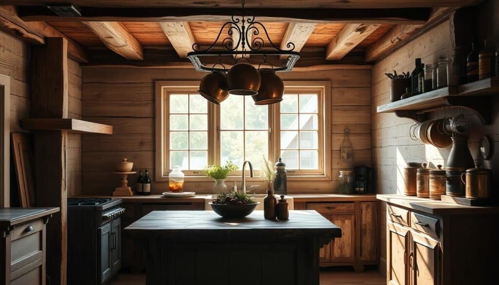 rustic wood kitchen