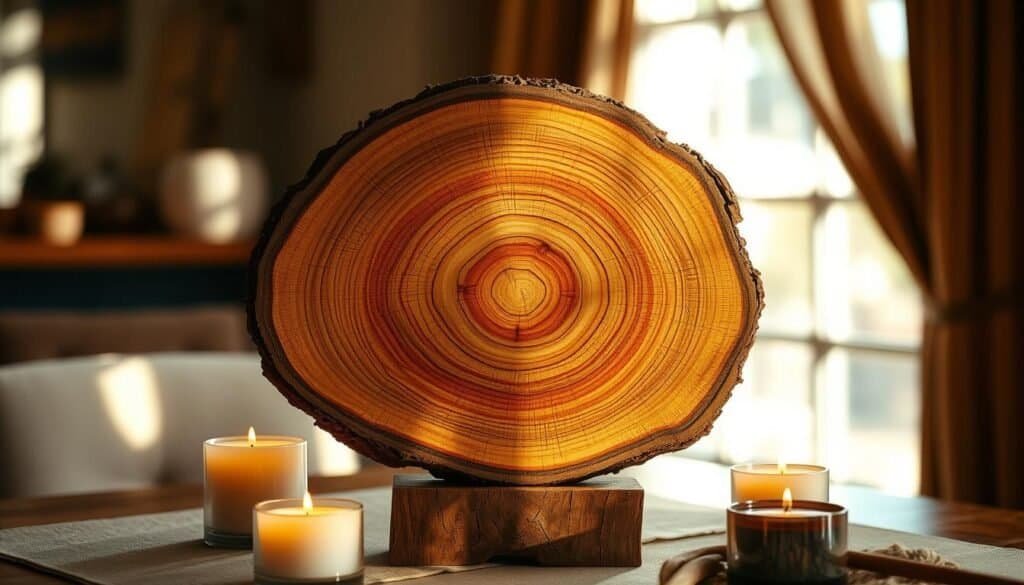 rustic wood slice centerpiece