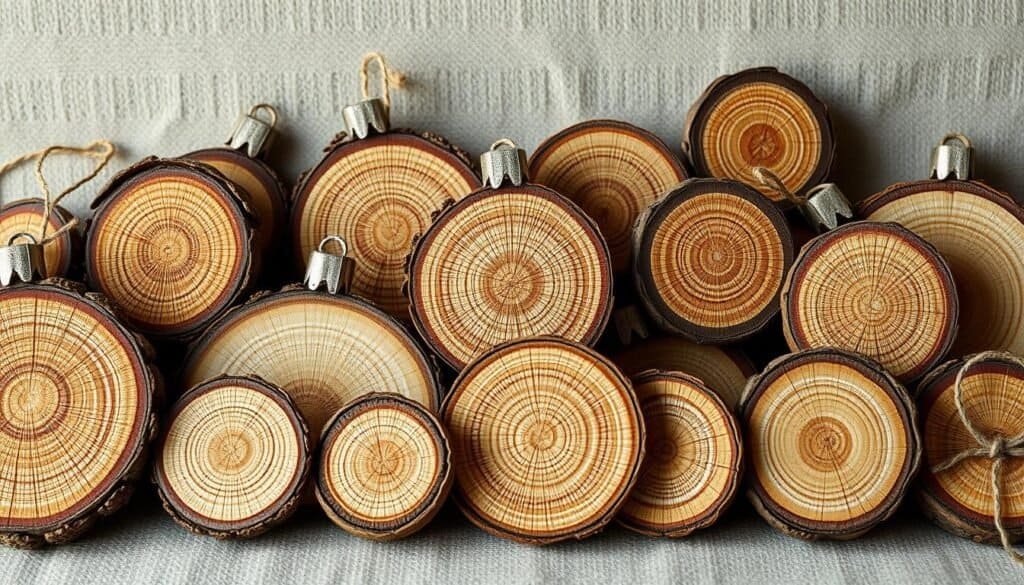 rustic wood slice ornaments