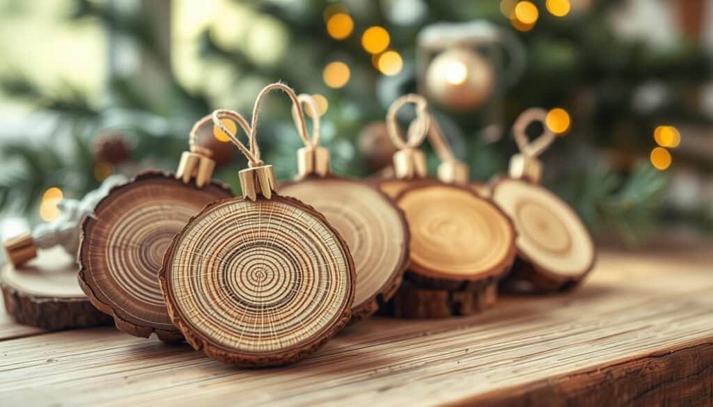 rustic wood slice ornaments