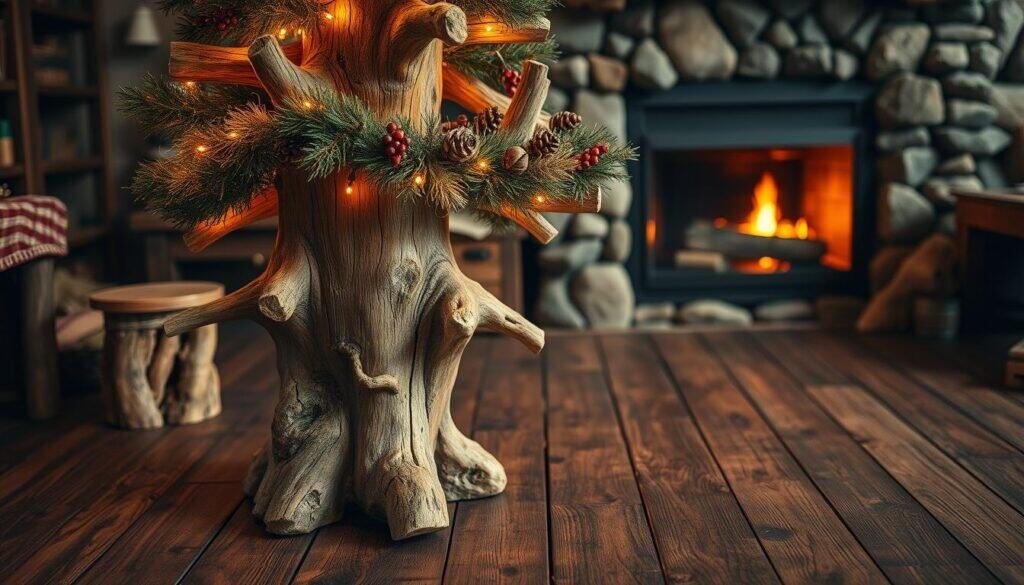 rustic wooden Christmas tree