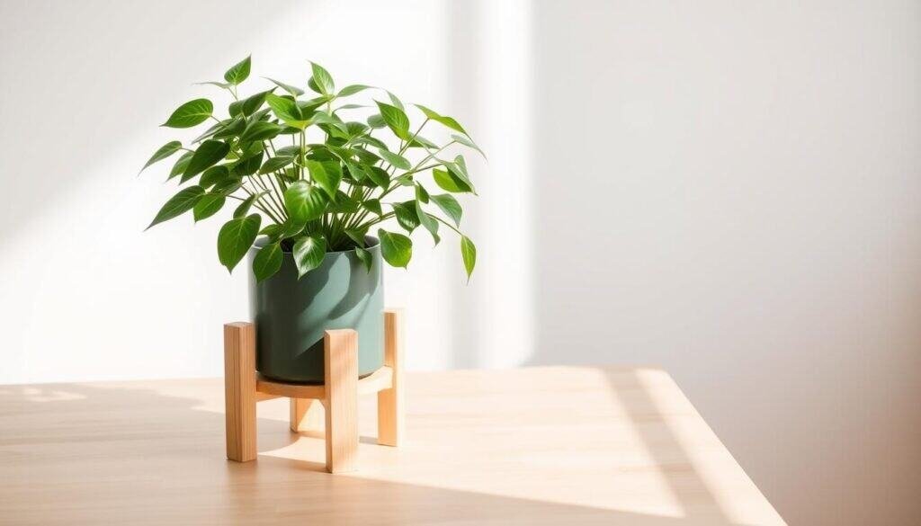 simple wooden plant stand