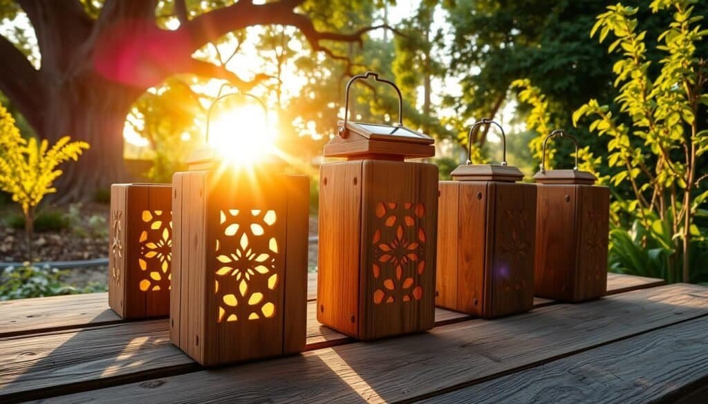 solar-powered scrap wood lanterns solar-powered scrap wood lanterns