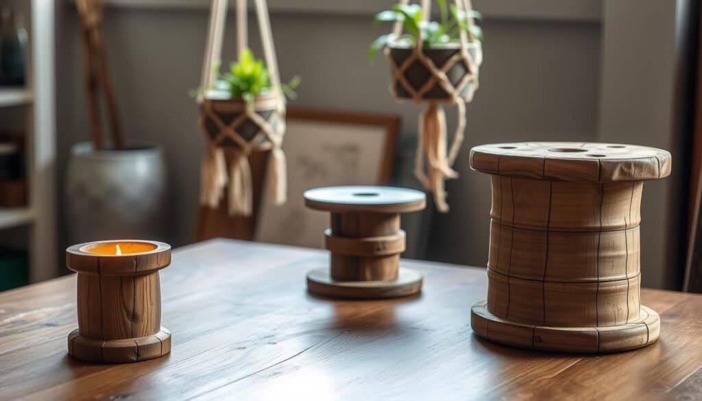upcycled wooden spool projects