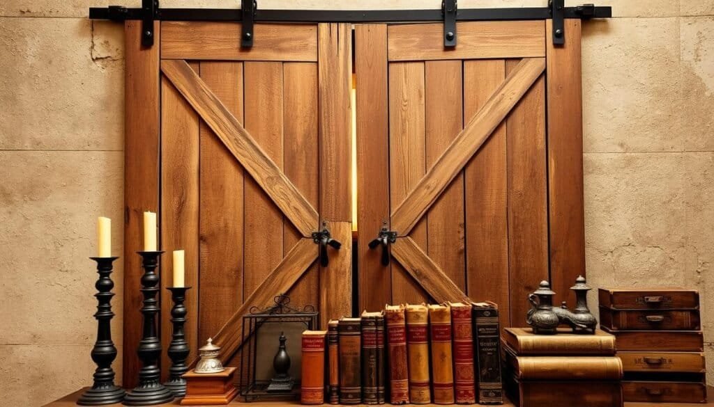 vintage barn door display vintage barn door display