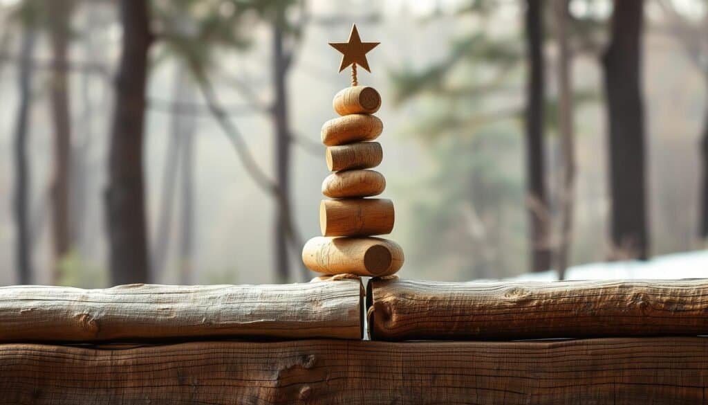 weathered wood christmas tree display