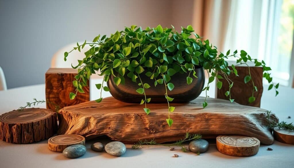 wood and plant centerpieces wood and plant centerpieces