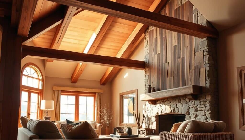 wood beam features in living room design wood beam features in living room design